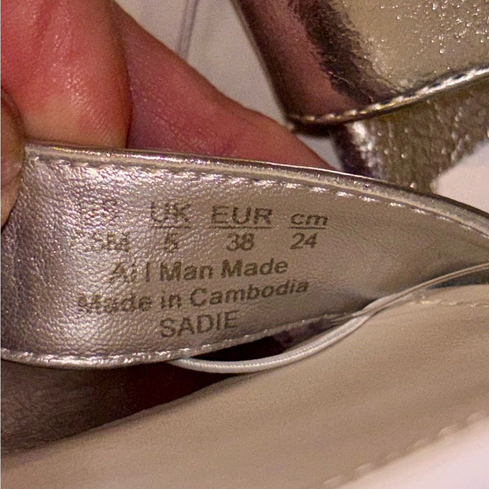 Franco Sarto Silver Metallic Ankle-Strap Wedge Sandal worn once NO original BOX. - Picture 12 of 17